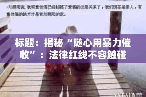 标题：揭秘“随心用暴力催收”：法律红线不容触碰